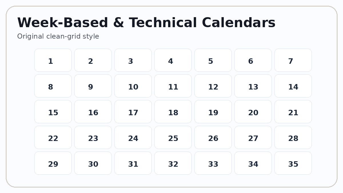 ISO 8601 Week-Date calendar illustration