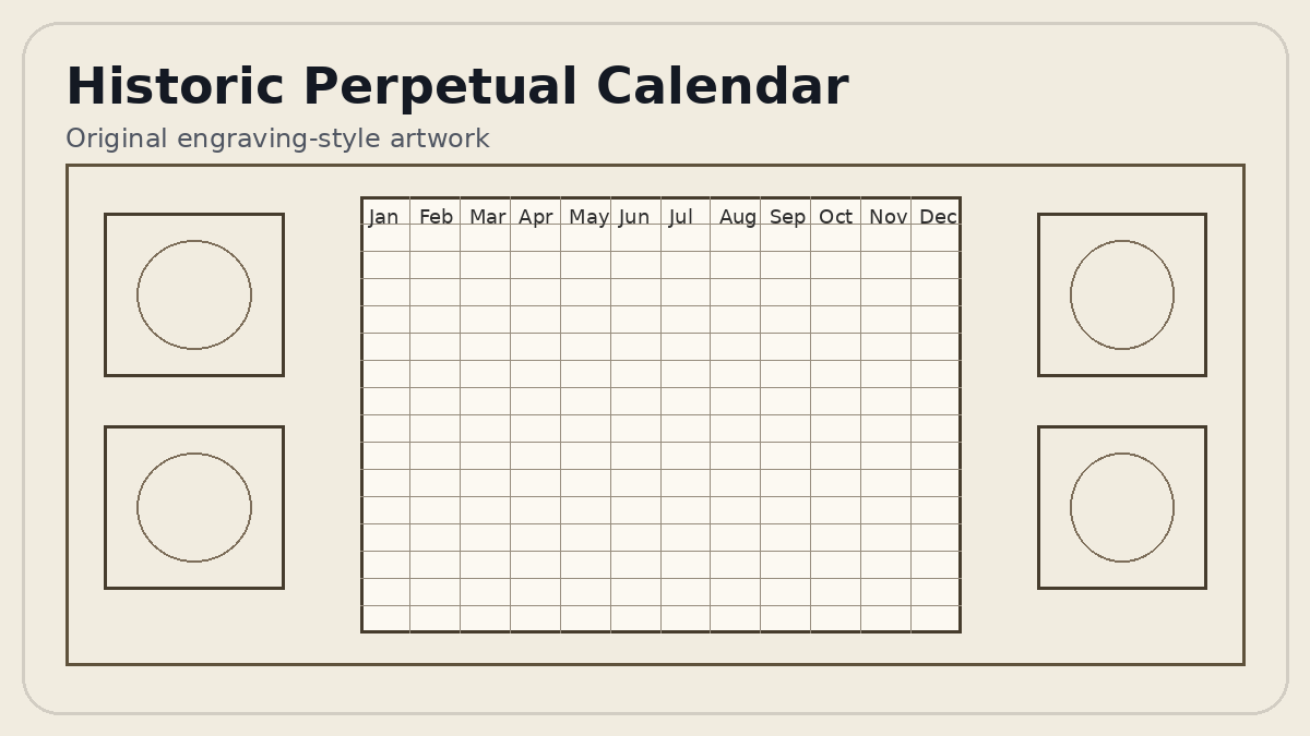 Attic Calendar calendar illustration