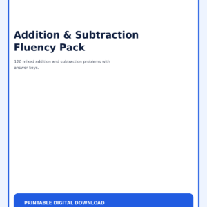 Addition & Subtraction Fluency Pack