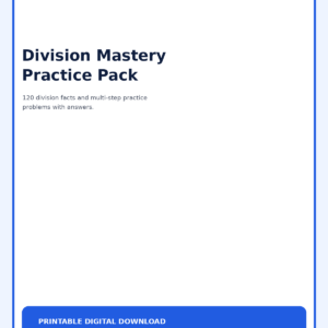 Division Mastery Practice Pack