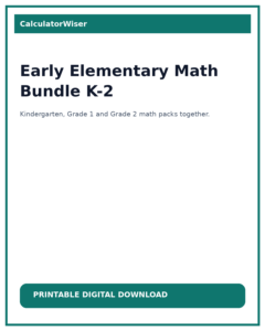 Early Elementary Math Bundle K-2