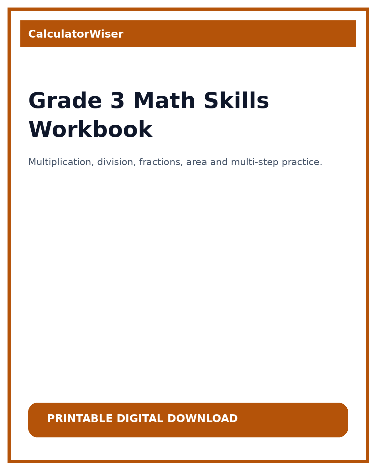 Grade 3 Math Skills Workbook