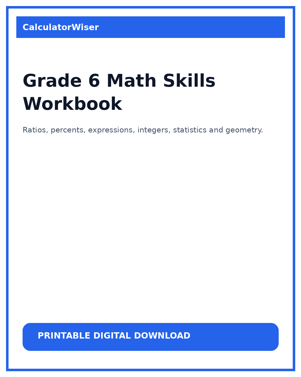 Grade 6 Math Skills Workbook