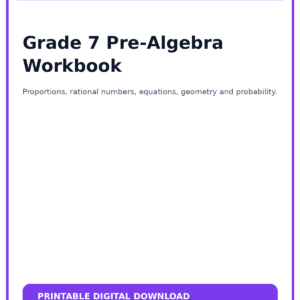 Grade 7 Pre-Algebra Workbook