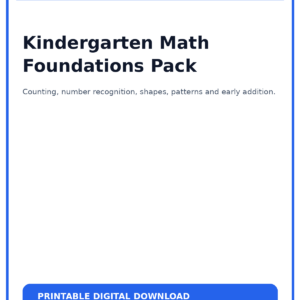 Kindergarten Math Foundations Pack