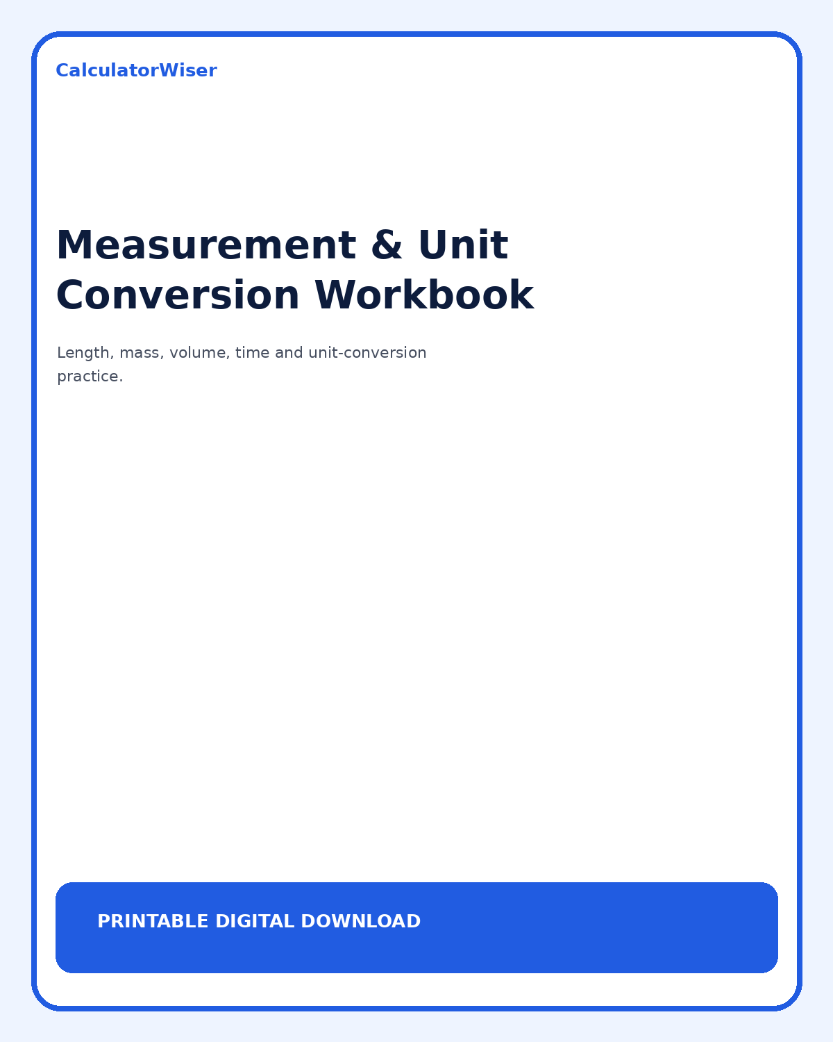 Measurement & Unit Conversion Workbook