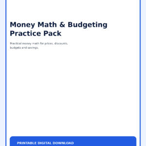Money Math & Budgeting Practice Pack