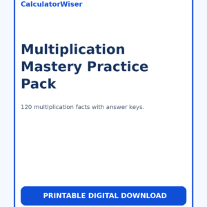 Multiplication Mastery Practice Pack
