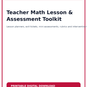 Teacher Math Lesson & Assessment Toolkit