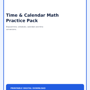 Time & Calendar Math Practice Pack